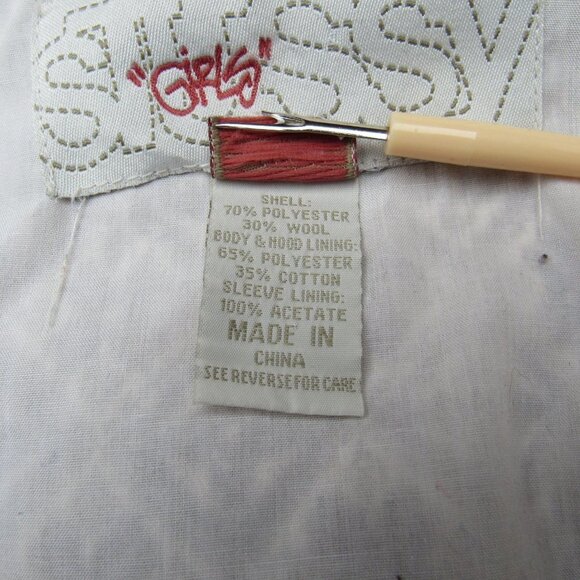 STUSSY Women's Zip Up Skater Hoodie Brown Geometric Pattern Juniors Medium - Picture 12 of 14